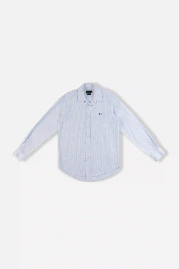 CAMISA MANGA CORTA COLOR BLANCO-AZUL MEDIO