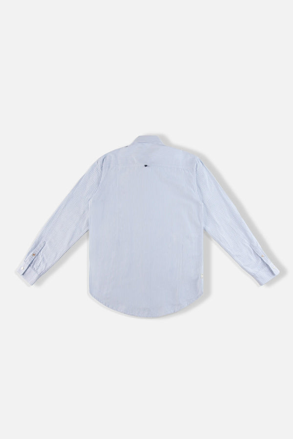 CAMISA MANGA CORTA COLOR BLANCO-AZUL MEDIO