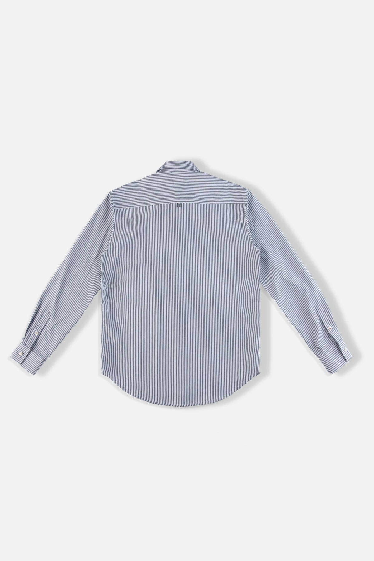 CAMISA MANGA CORTA COLOR BLANCO-AZUL INDIGO