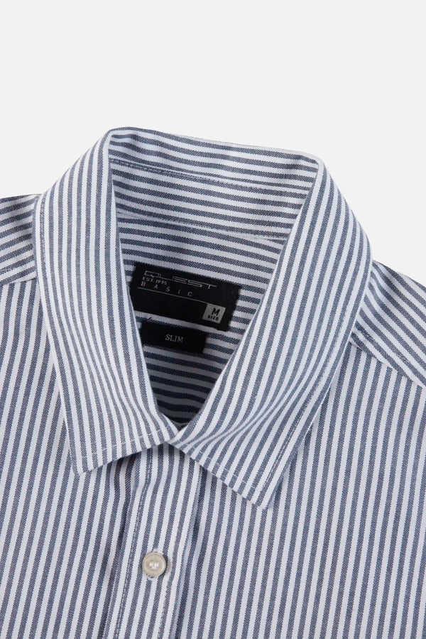 CAMISA MANGA CORTA COLOR BLANCO-AZUL INDIGO