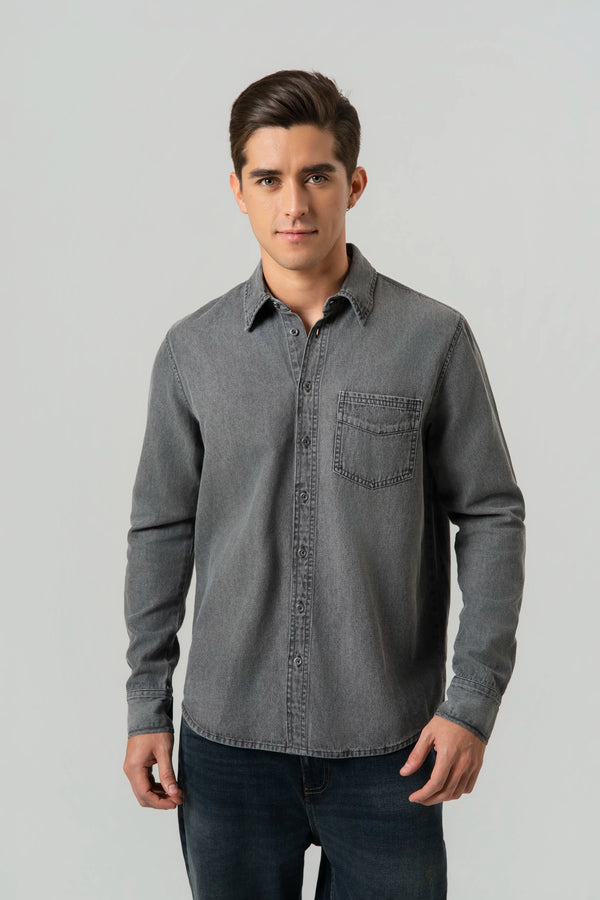 CAMISA MANGA LARGA COLOR NEGRO