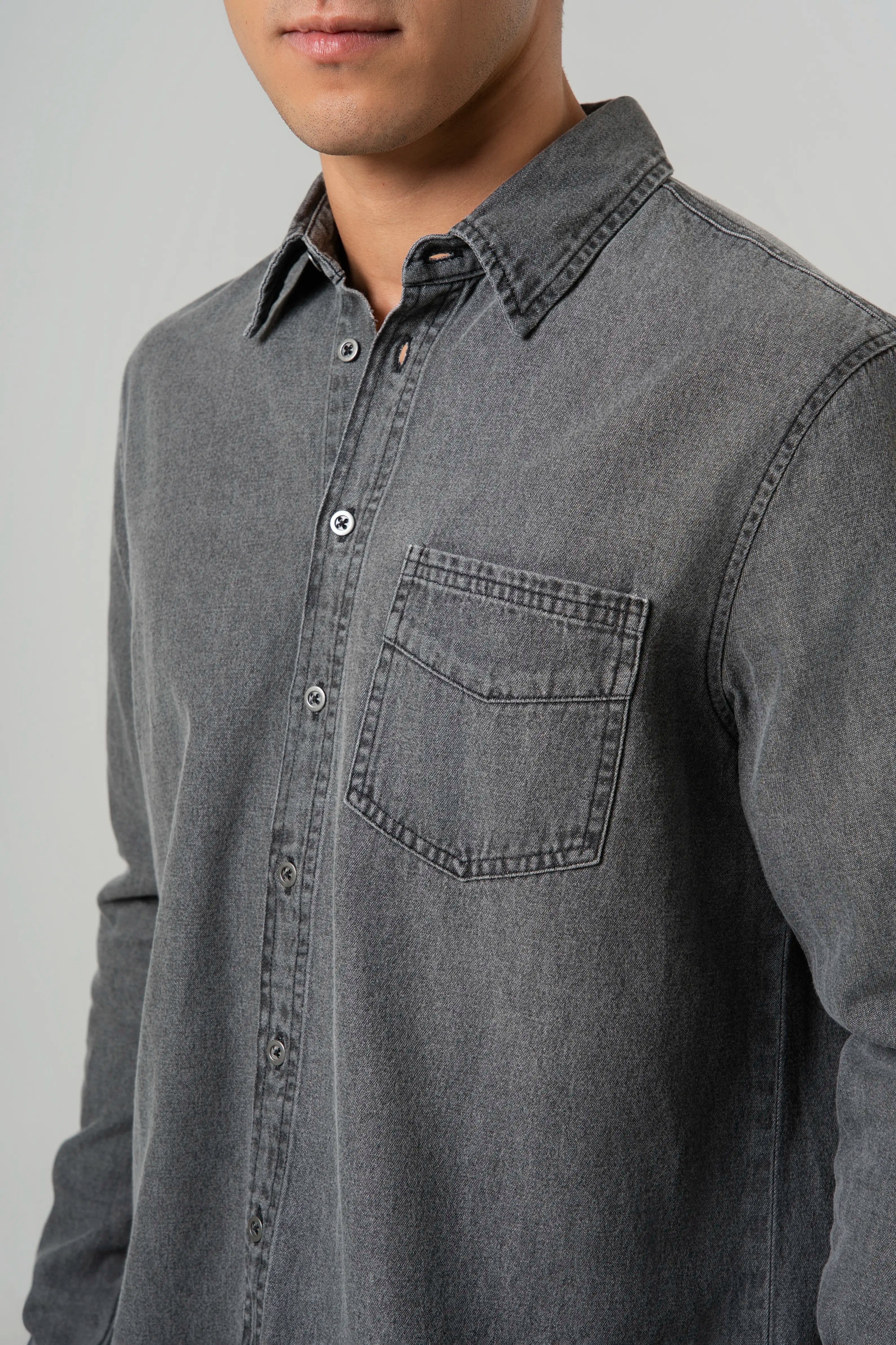 CAMISA MANGA LARGA COLOR NEGRO