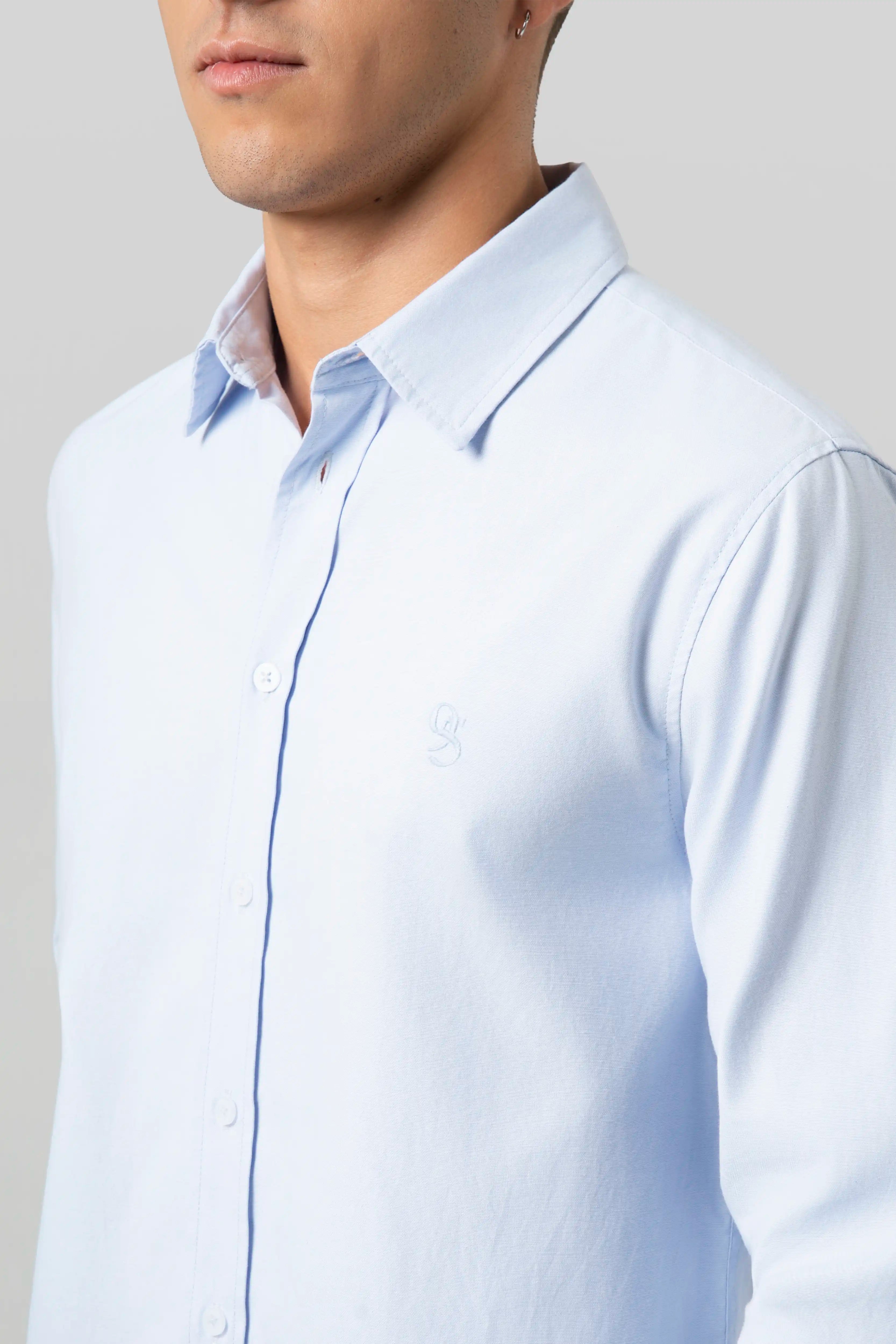 CAMISA MANGA LARGA COLOR AZUL CLARO
