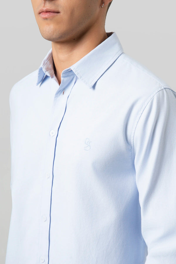 CAMISA MANGA LARGA COLOR AZUL CLARO