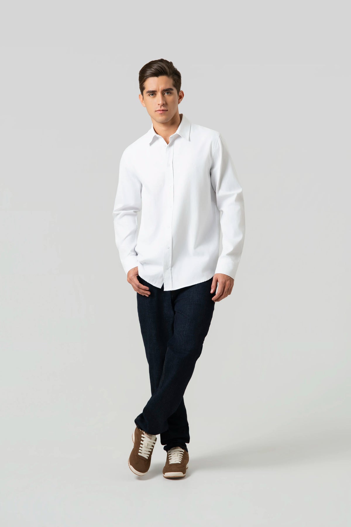 CAMISA MANGA LARGA COLOR IVORY