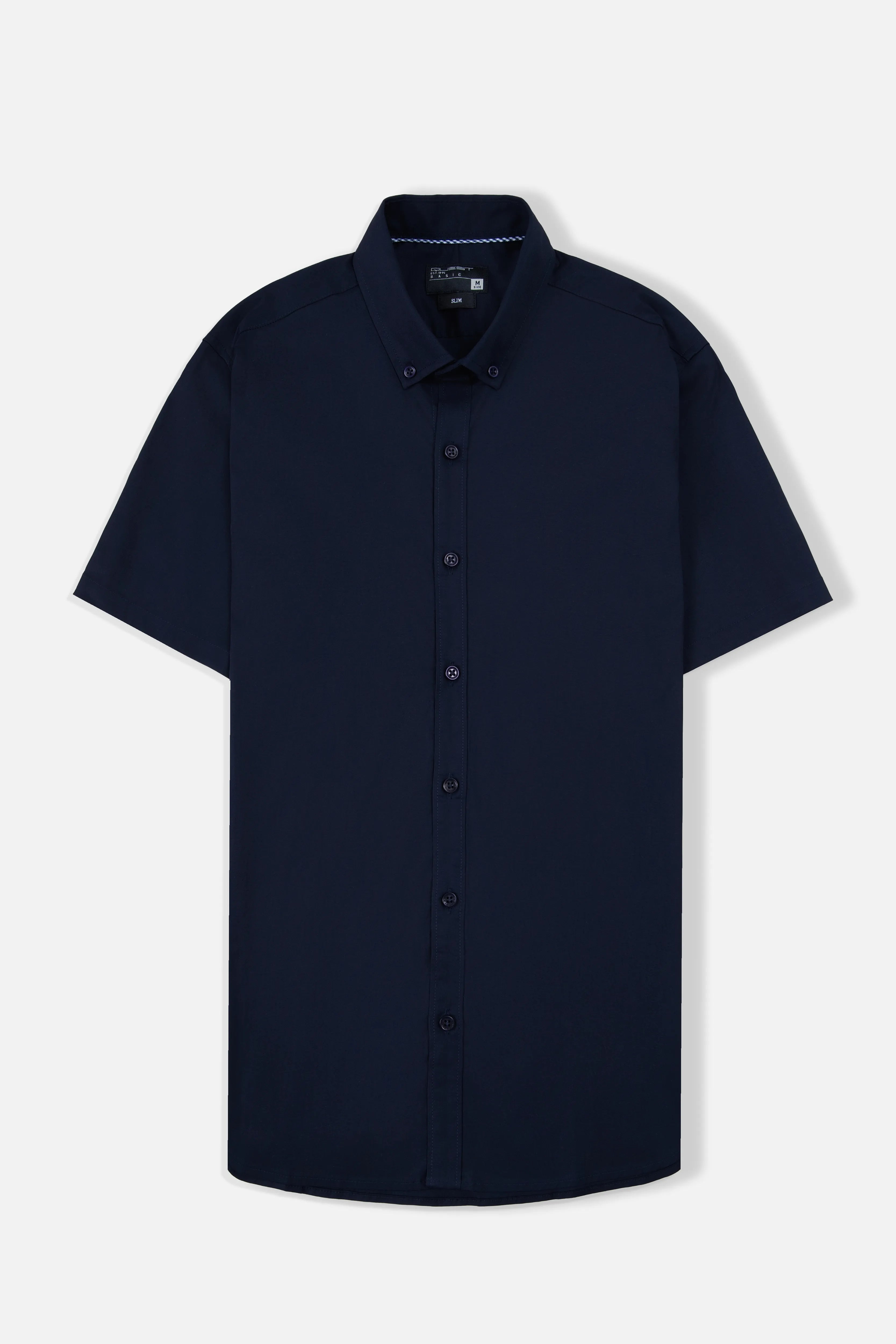CAMISA SLIM MANGA CORTA COLOR AZUL OSCURO