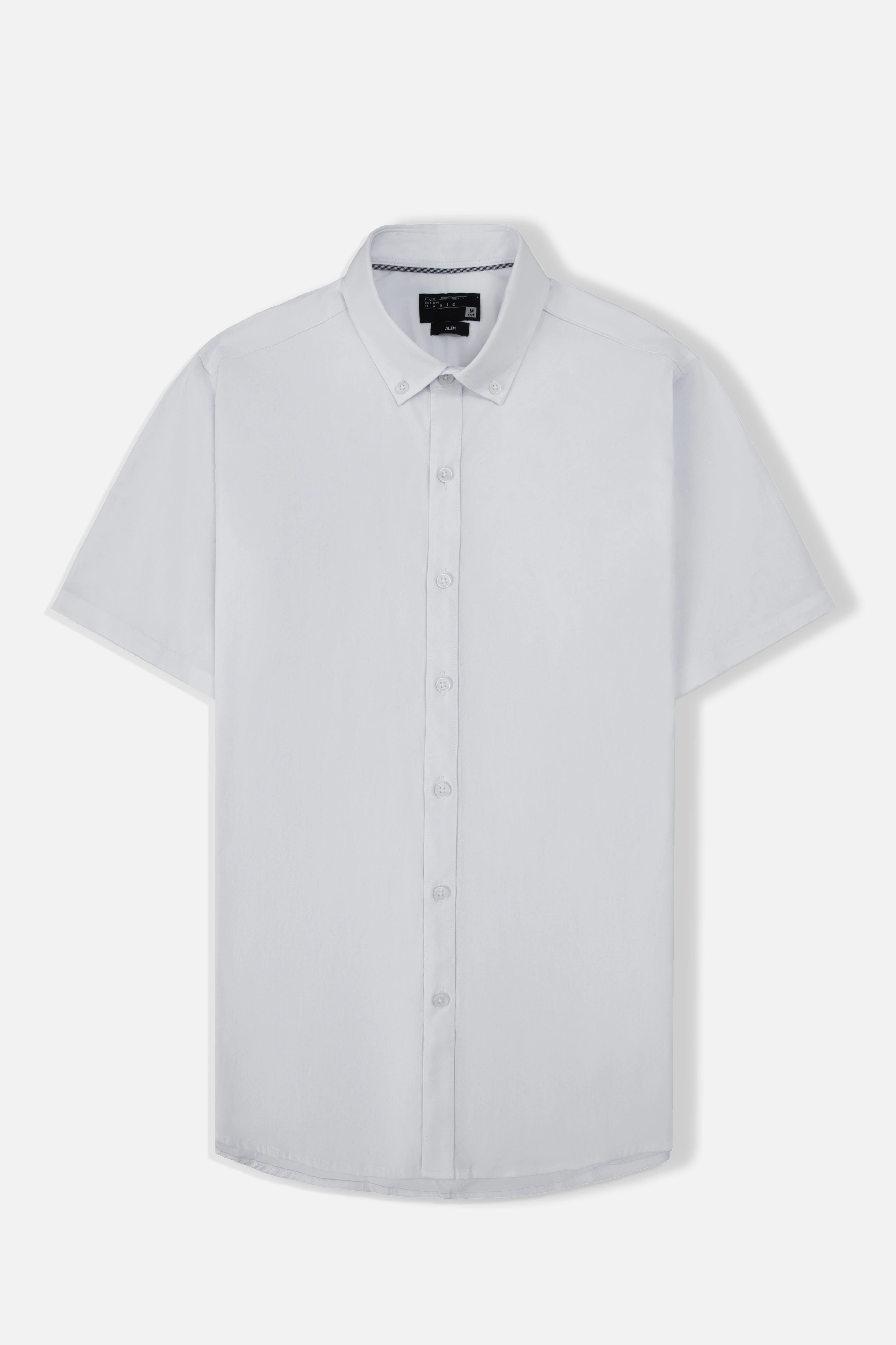 CAMISA SLIM MANGA CORTA COLOR BLANCO OPTICO