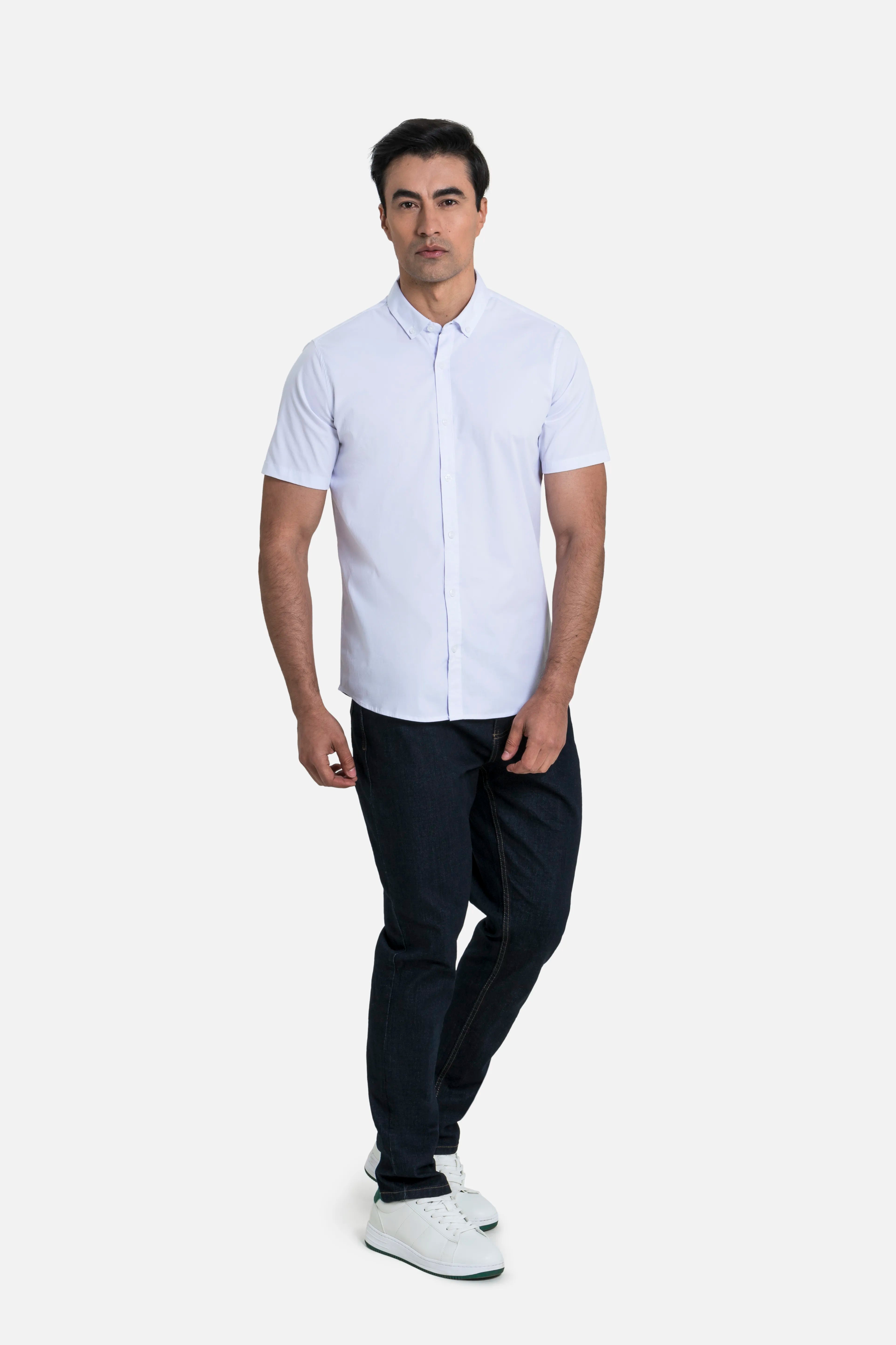 CAMISA SLIM MANGA CORTA COLOR BLANCO OPTICO