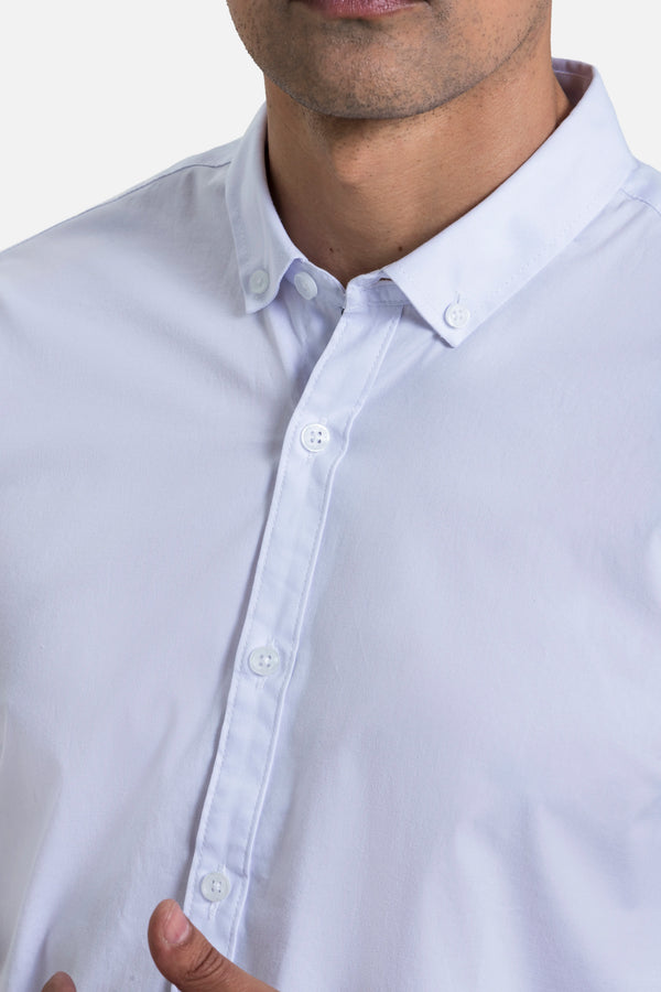 CAMISA SLIM MANGA CORTA COLOR BLANCO OPTICO