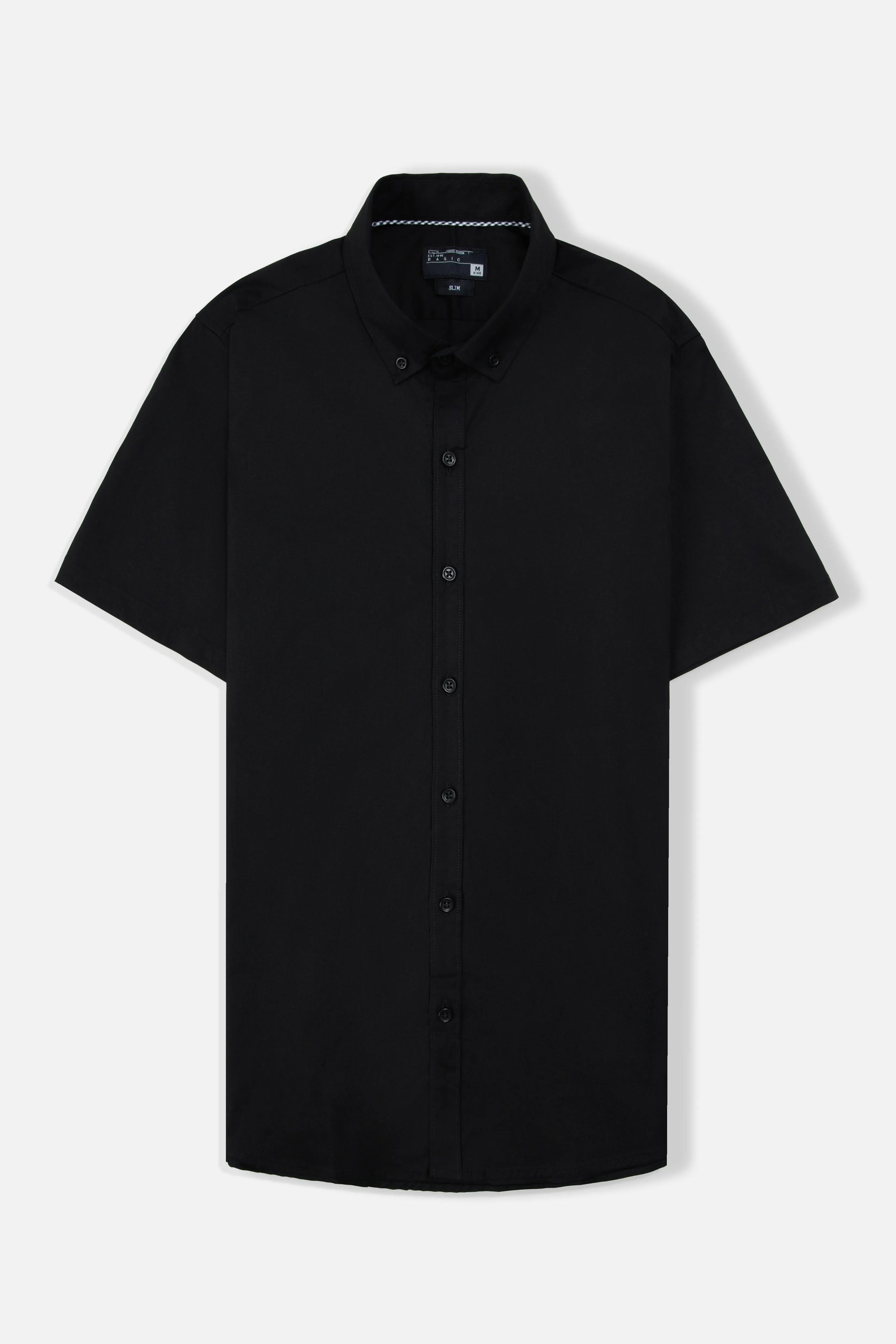 CAMISA SLIM MANGA CORTA COLOR NEGRO