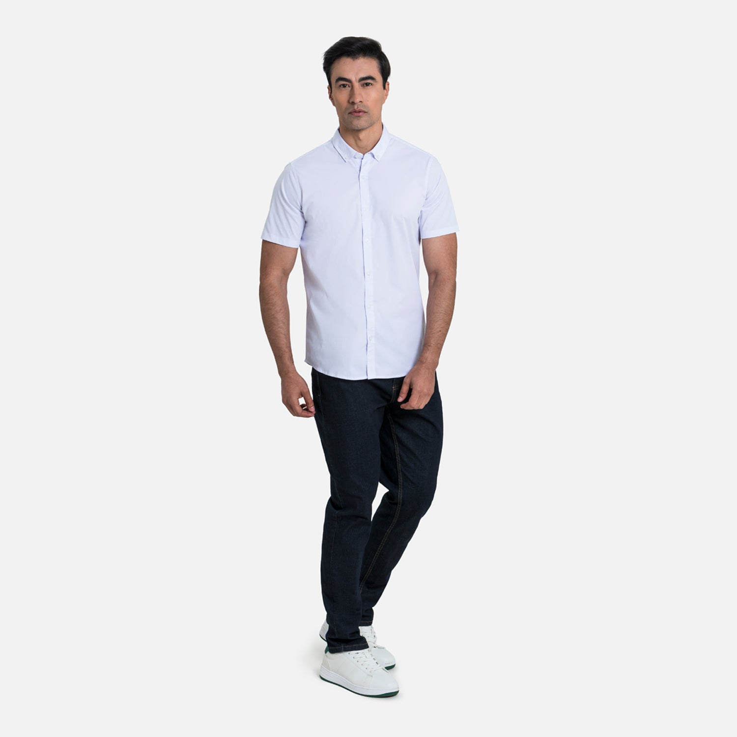 CAMISA SLIM MANGA CORTA COLOR BLANCO OPTICO