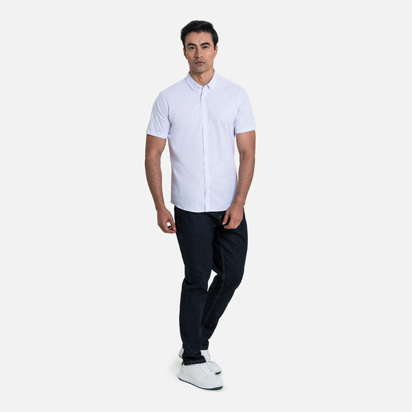 CAMISA SLIM MANGA CORTA COLOR BLANCO OPTICO