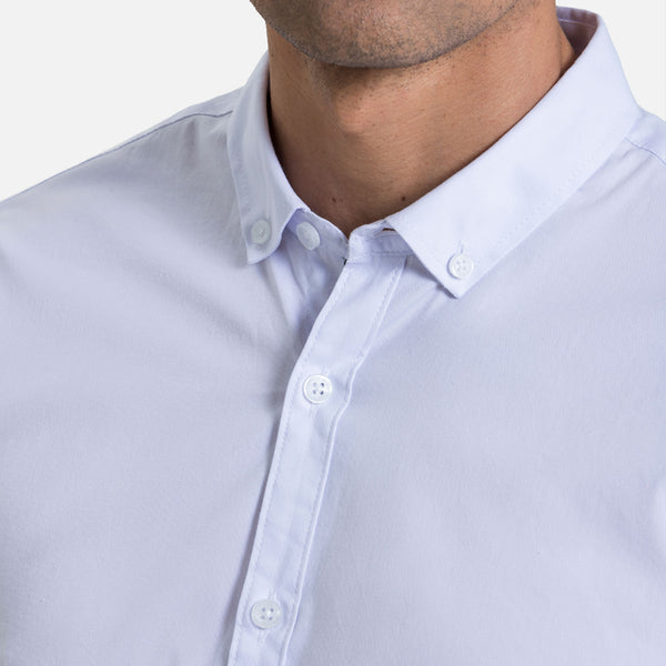 CAMISA SLIM MANGA CORTA COLOR BLANCO OPTICO
