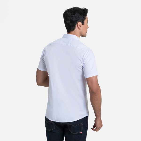 CAMISA SLIM MANGA CORTA COLOR BLANCO OPTICO