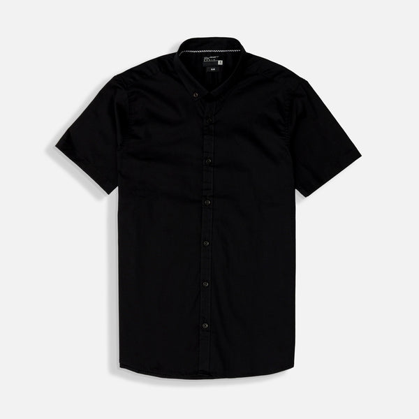 CAMISA SLIM MANGA CORTA COLOR NEGRO