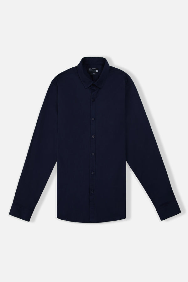 CAMISA SLIM MANGA LARGA COLOR AZUL OSCURO