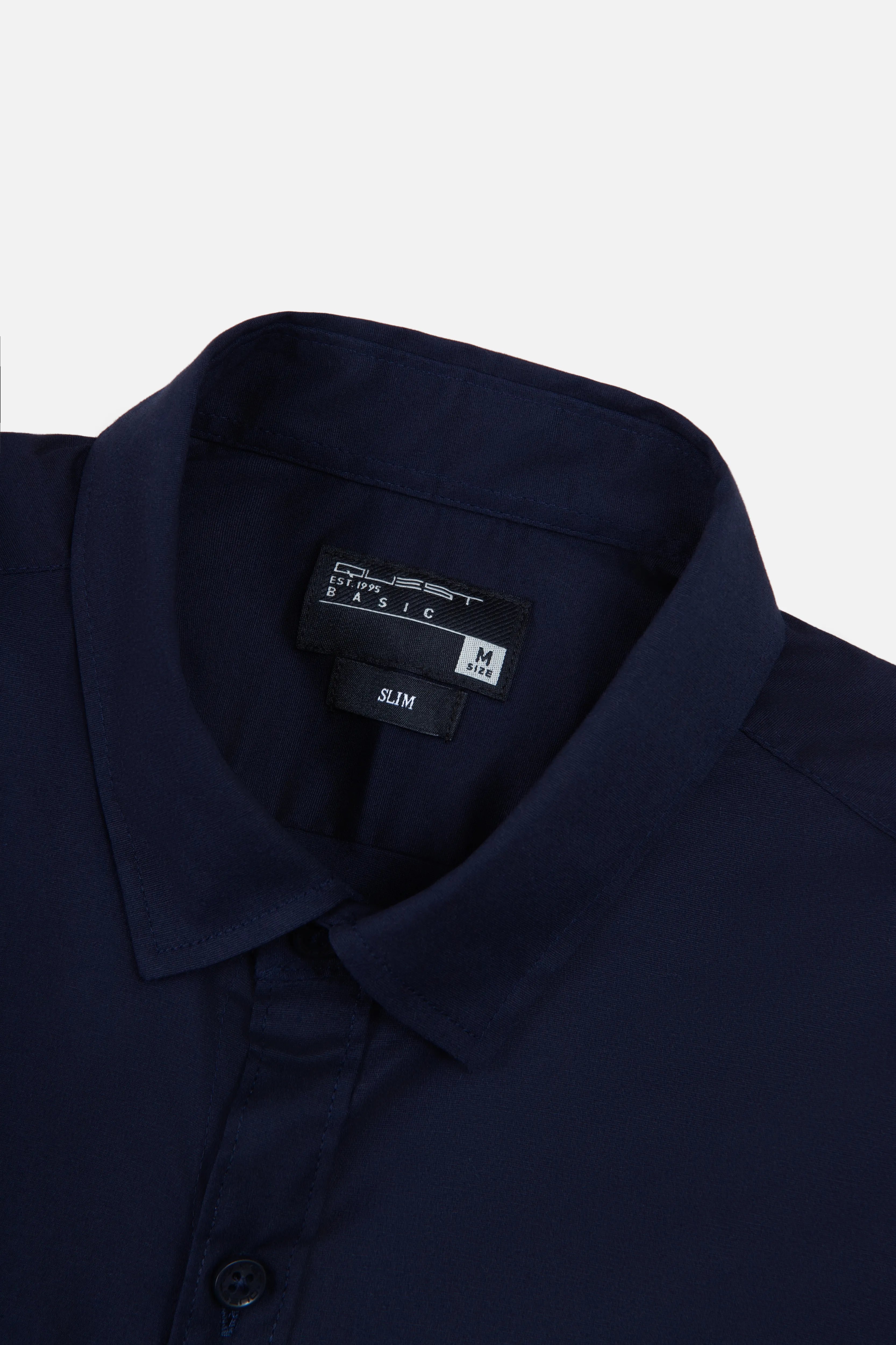 CAMISA SLIM MANGA LARGA COLOR AZUL OSCURO