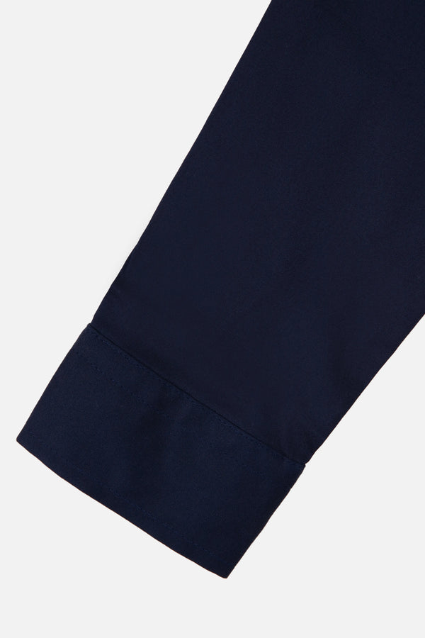 CAMISA SLIM MANGA LARGA COLOR AZUL OSCURO