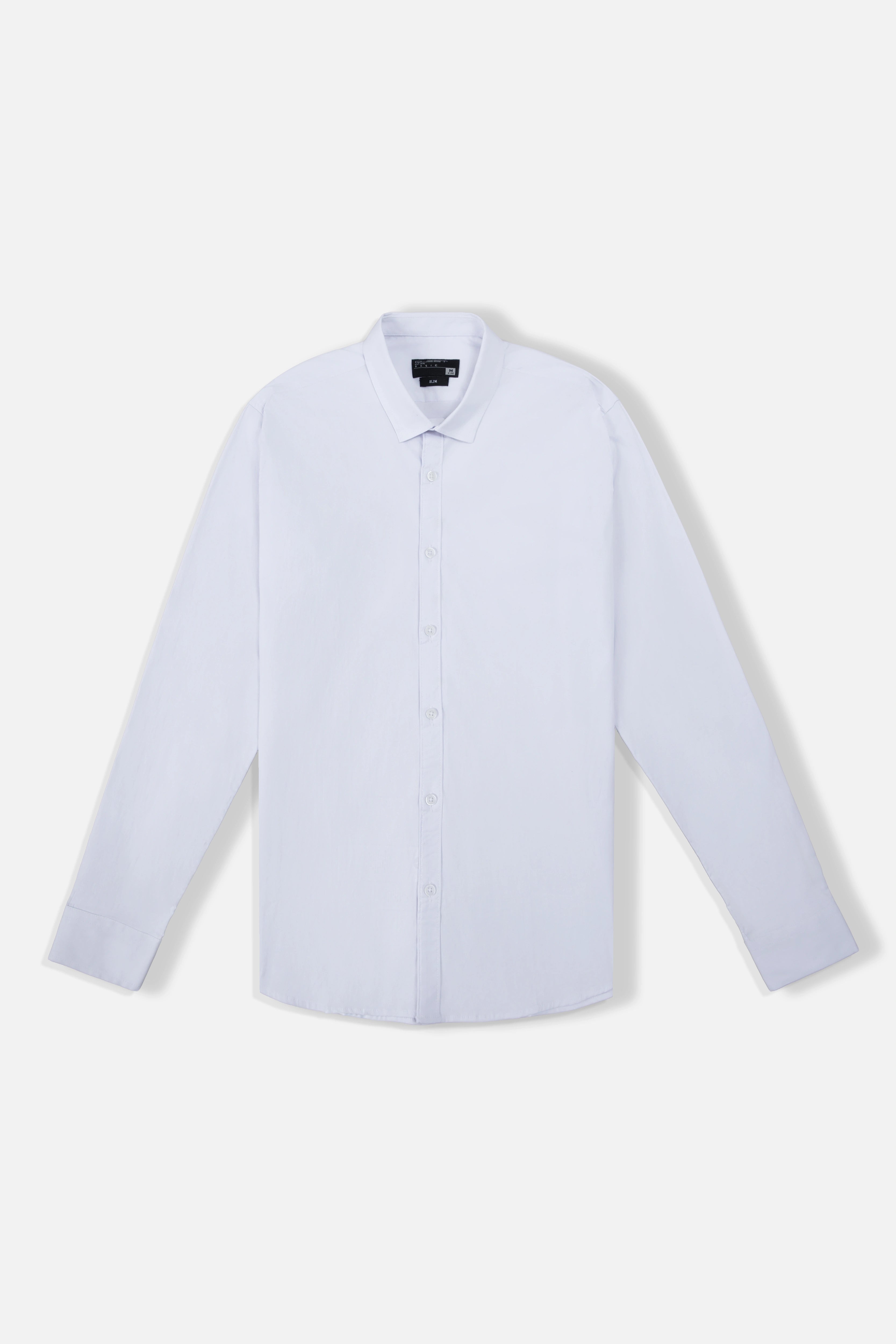 CAMISA SLIM MANGA LARGA COLOR BLANCO OPTICO