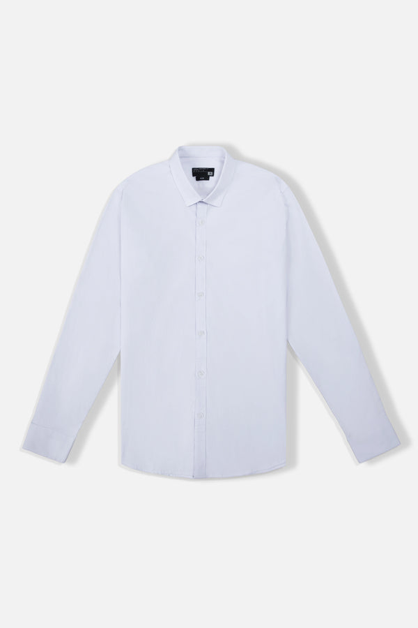 CAMISA SLIM MANGA LARGA COLOR BLANCO OPTICO