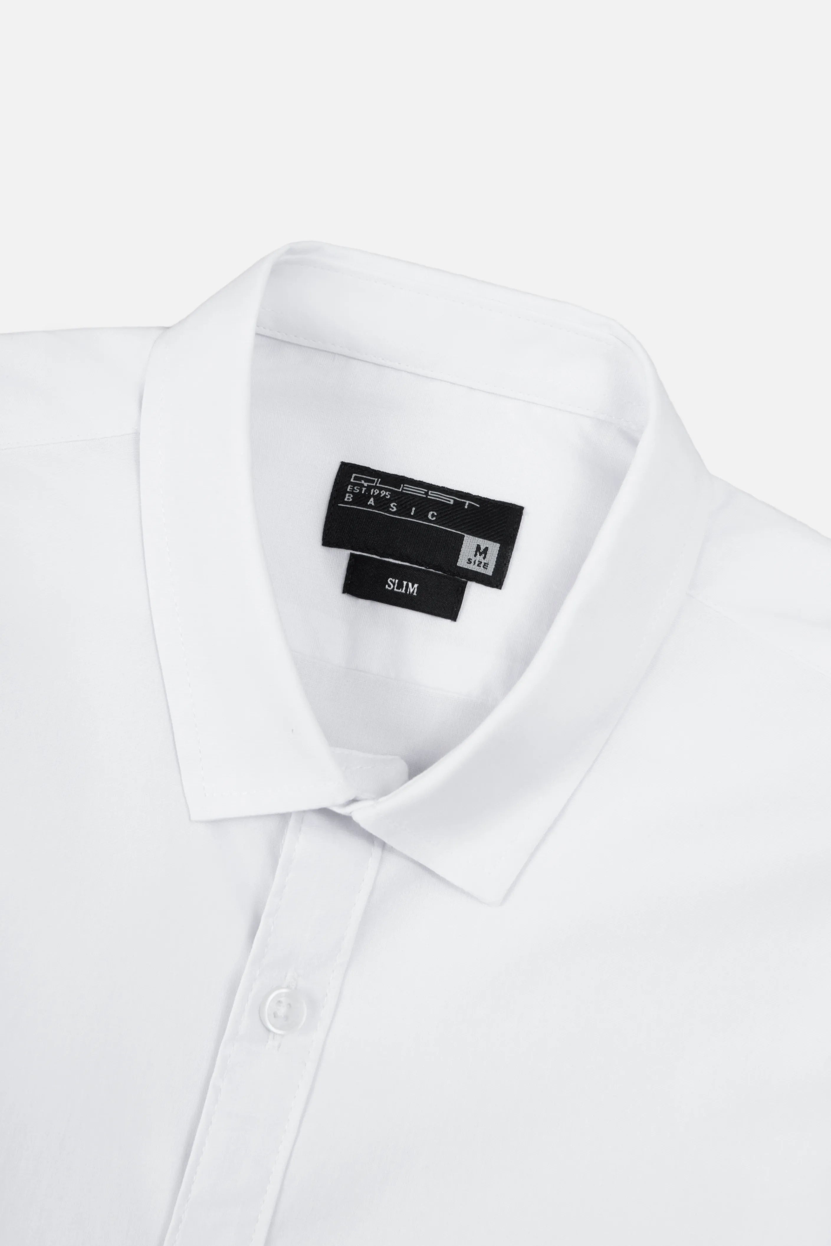 CAMISA SLIM MANGA LARGA COLOR BLANCO OPTICO