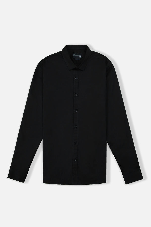 CAMISA SLIM MANGA LARGA COLOR NEGRO