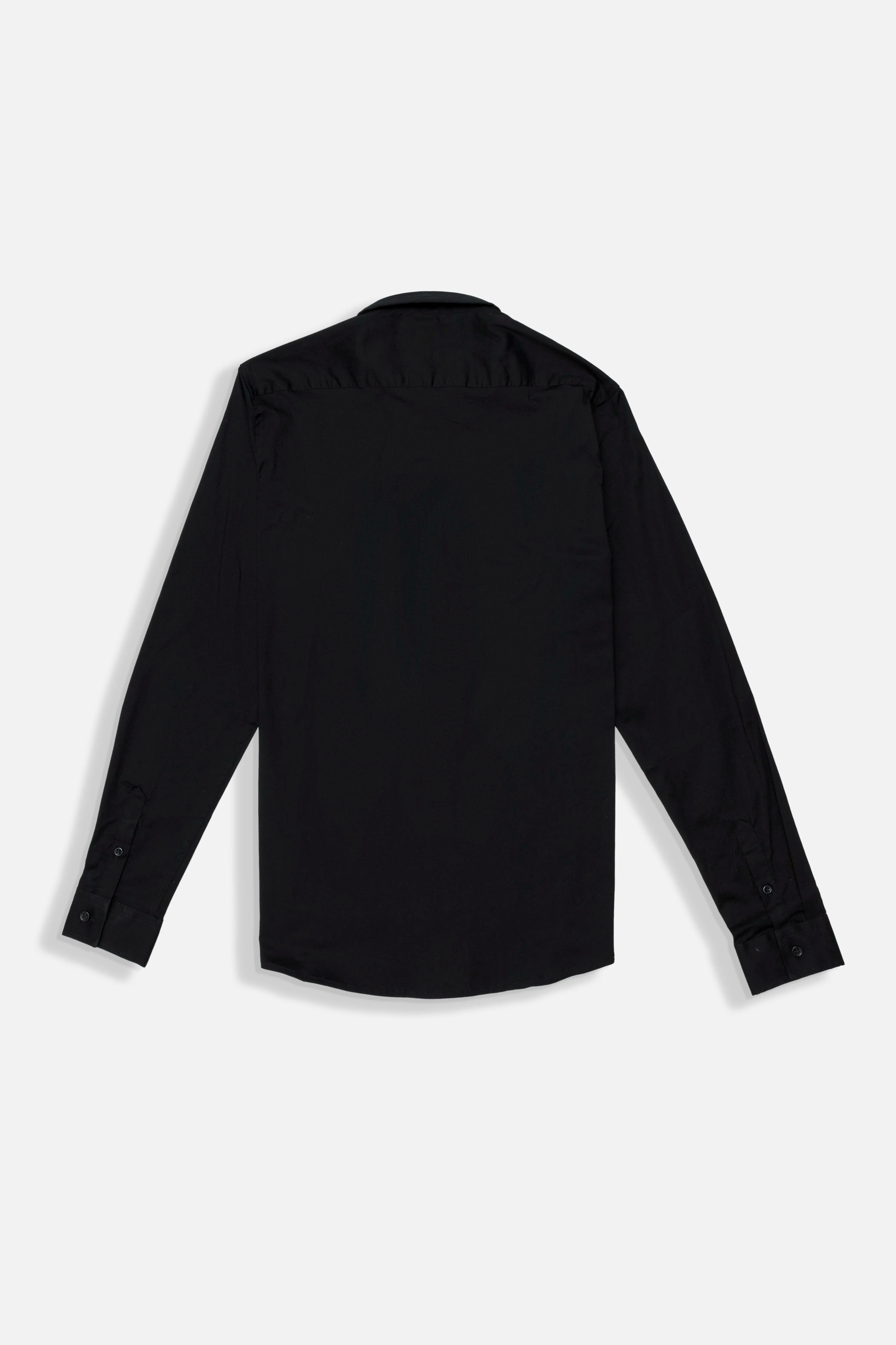 CAMISA SLIM MANGA LARGA COLOR NEGRO