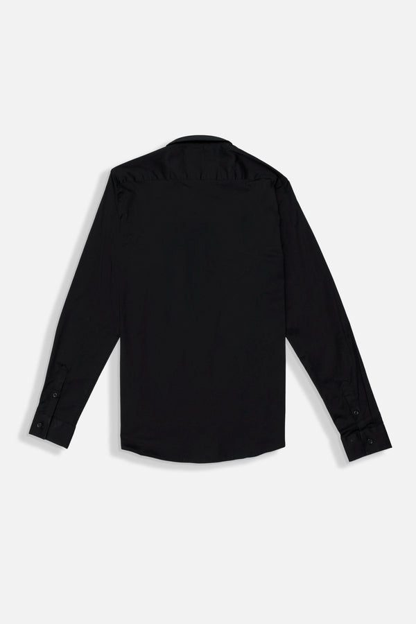 CAMISA SLIM MANGA LARGA COLOR NEGRO