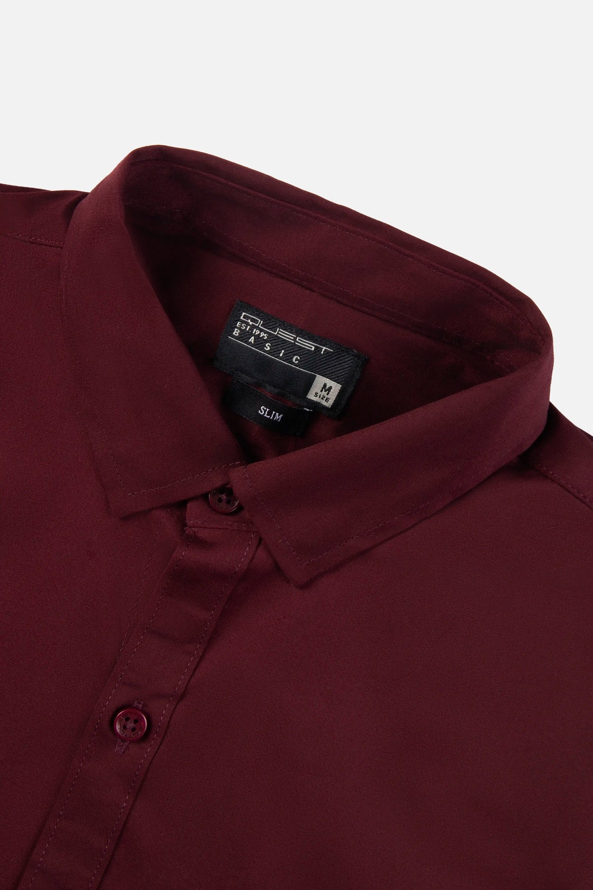 CAMISA SLIM MANGA LARGA COLOR VINOTINTO