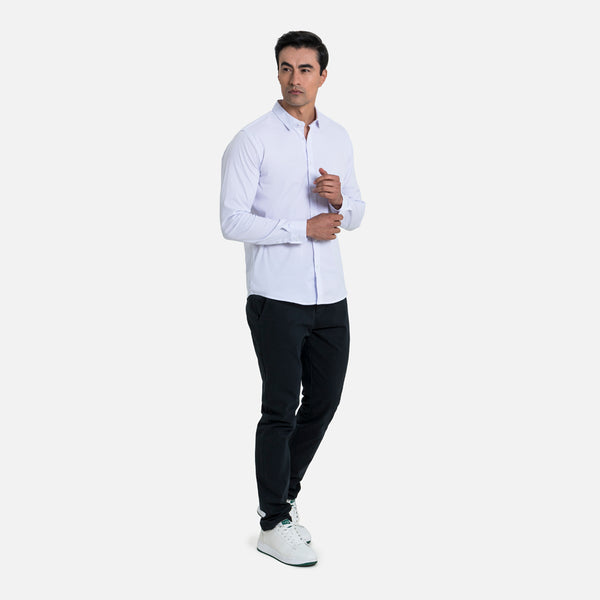 CAMISA SLIM MANGA LARGA COLOR BLANCO OPTICO