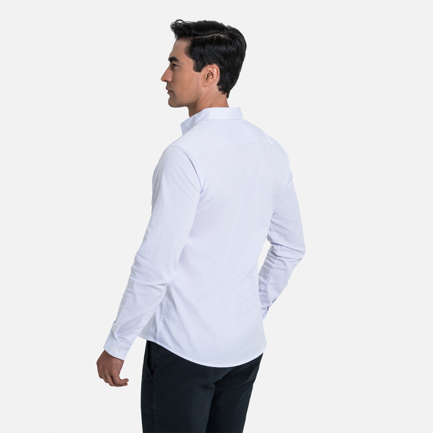 CAMISA SLIM MANGA LARGA COLOR BLANCO OPTICO