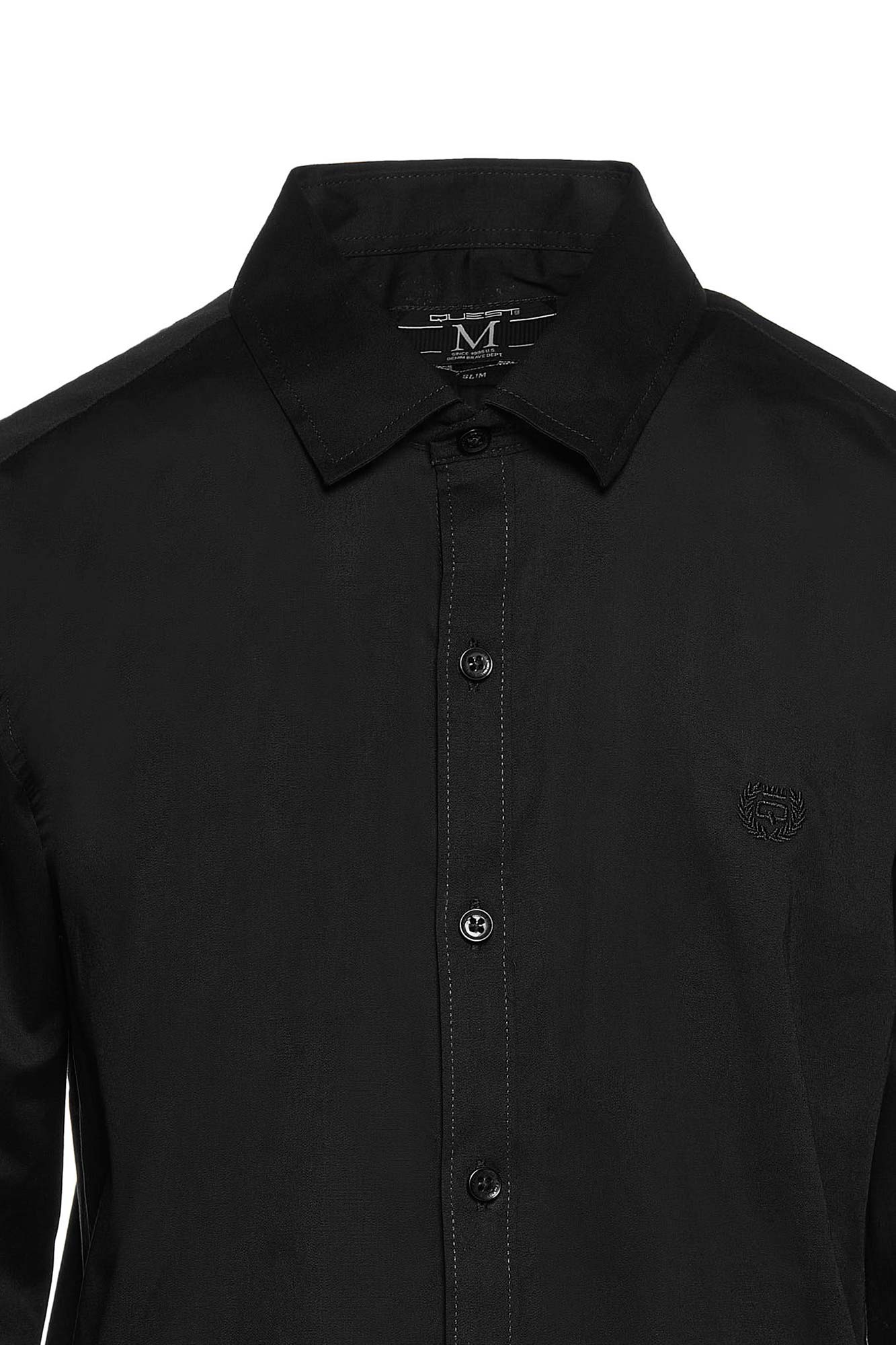 CAMISA SLIM MANGA LARGA COLOR NEGRO