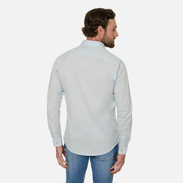 CAMISA SLIM MANGA LARGA COLOR AZUL CLARO