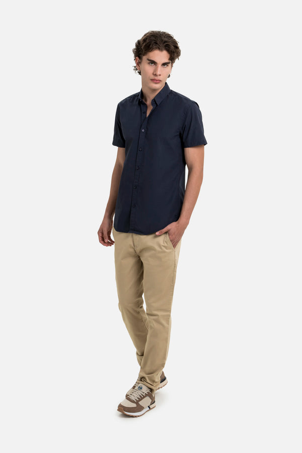 CAMISA MANGA CORTA COLOR AZUL NOCHE