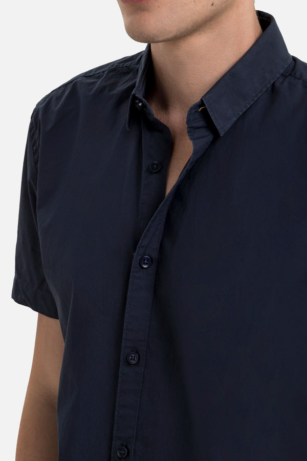 CAMISA MANGA CORTA COLOR AZUL NOCHE