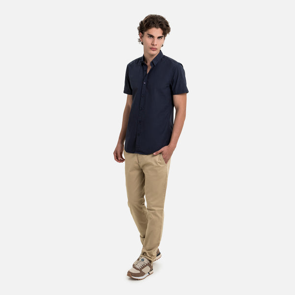 CAMISA MANGA CORTA COLOR AZUL NOCHE