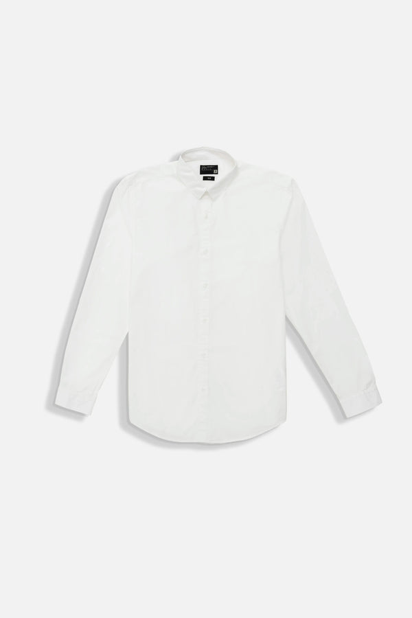 CAMISA MANGA LARGA COLOR BLANCO OPTICO