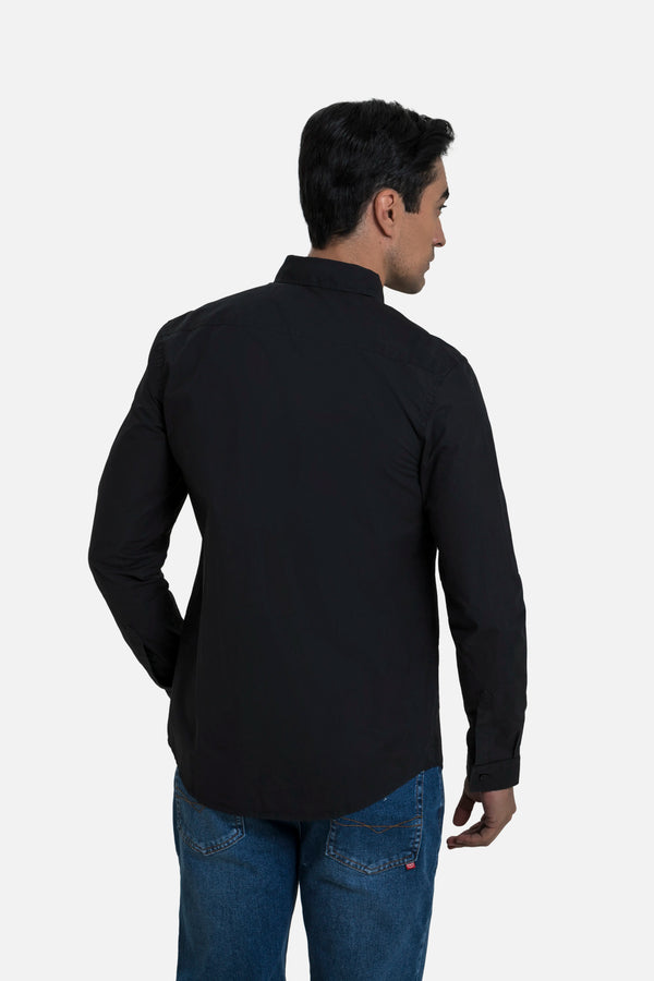 CAMISA MANGA LARGA COLOR NEGRO