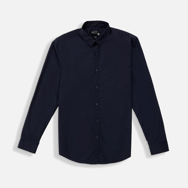 CAMISA MANGA LARGA COLOR AZUL NOCHE