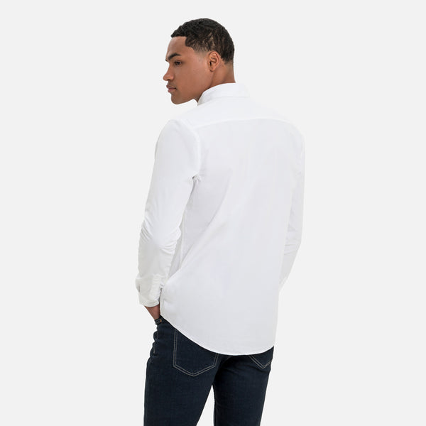 CAMISA MANGA LARGA COLOR BLANCO OPTICO