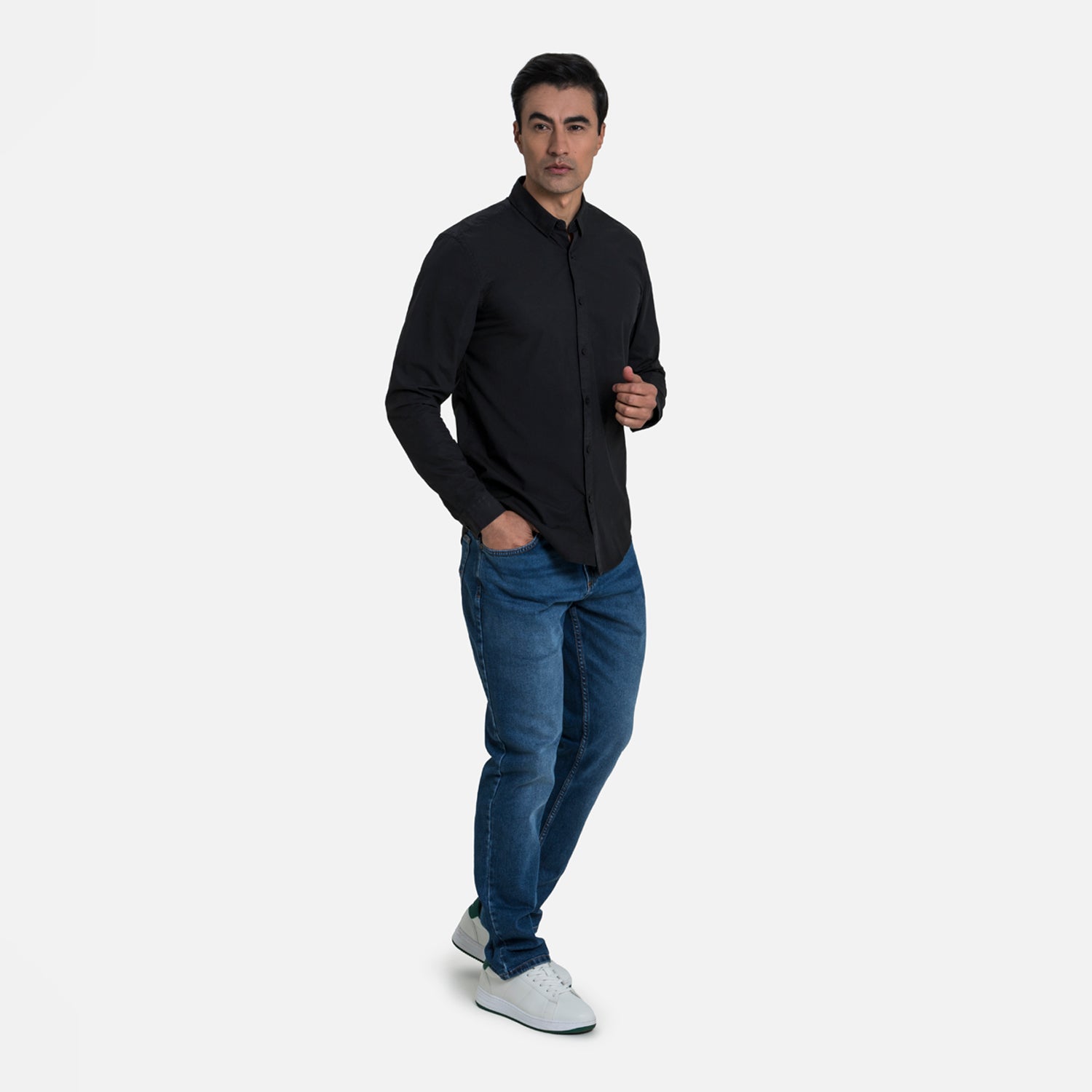 CAMISA MANGA LARGA COLOR NEGRO
