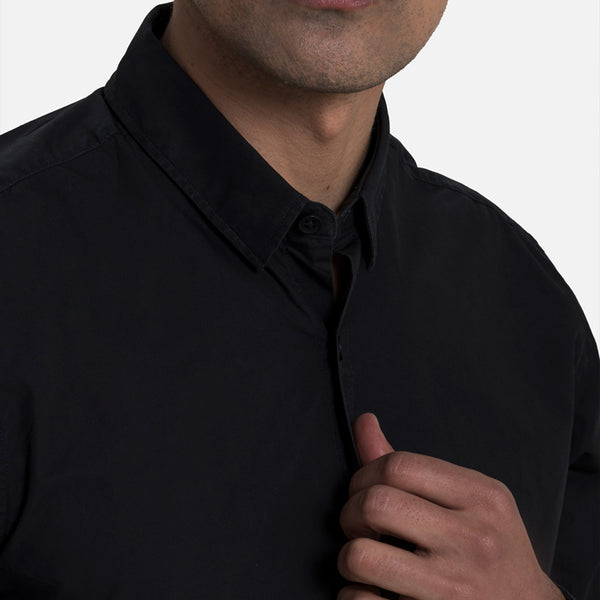 CAMISA MANGA LARGA COLOR NEGRO
