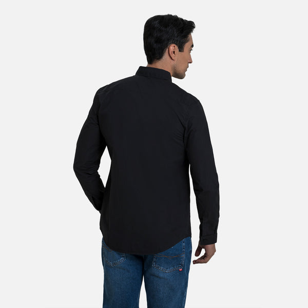 CAMISA MANGA LARGA COLOR NEGRO