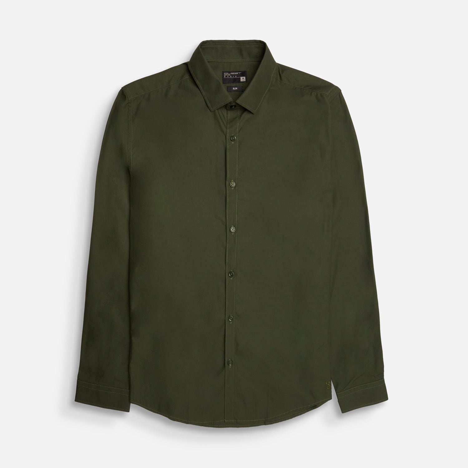 CAMISA MANGA LARGA COLOR VERDE MILITAR