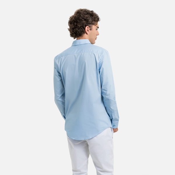 CAMISA MANGA LARGA COLOR AZUL CLARO