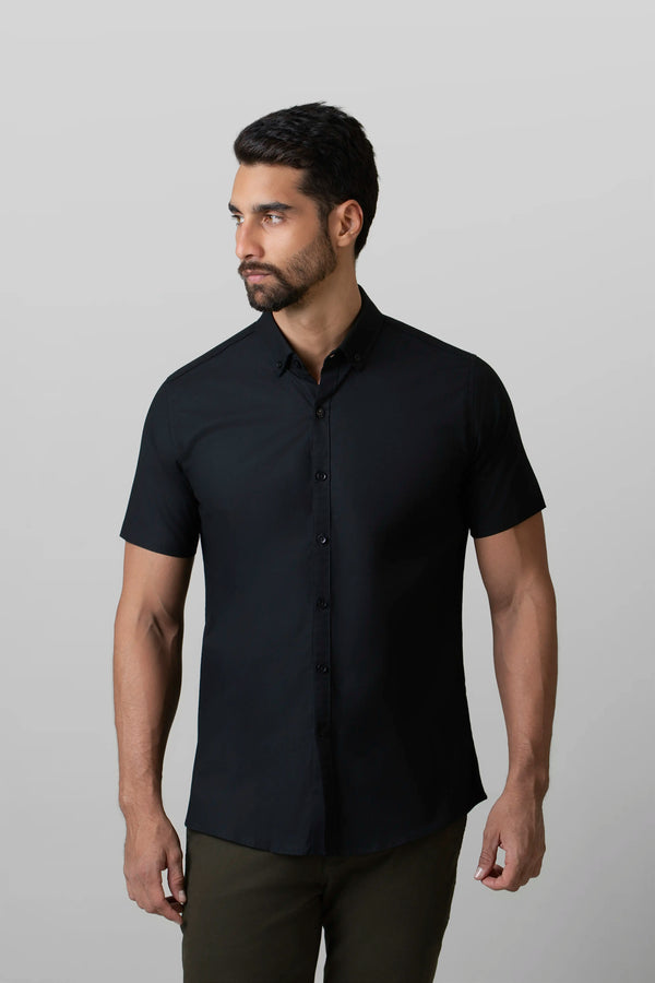 CAMISA MANGA CORTA COLOR NEGRO
