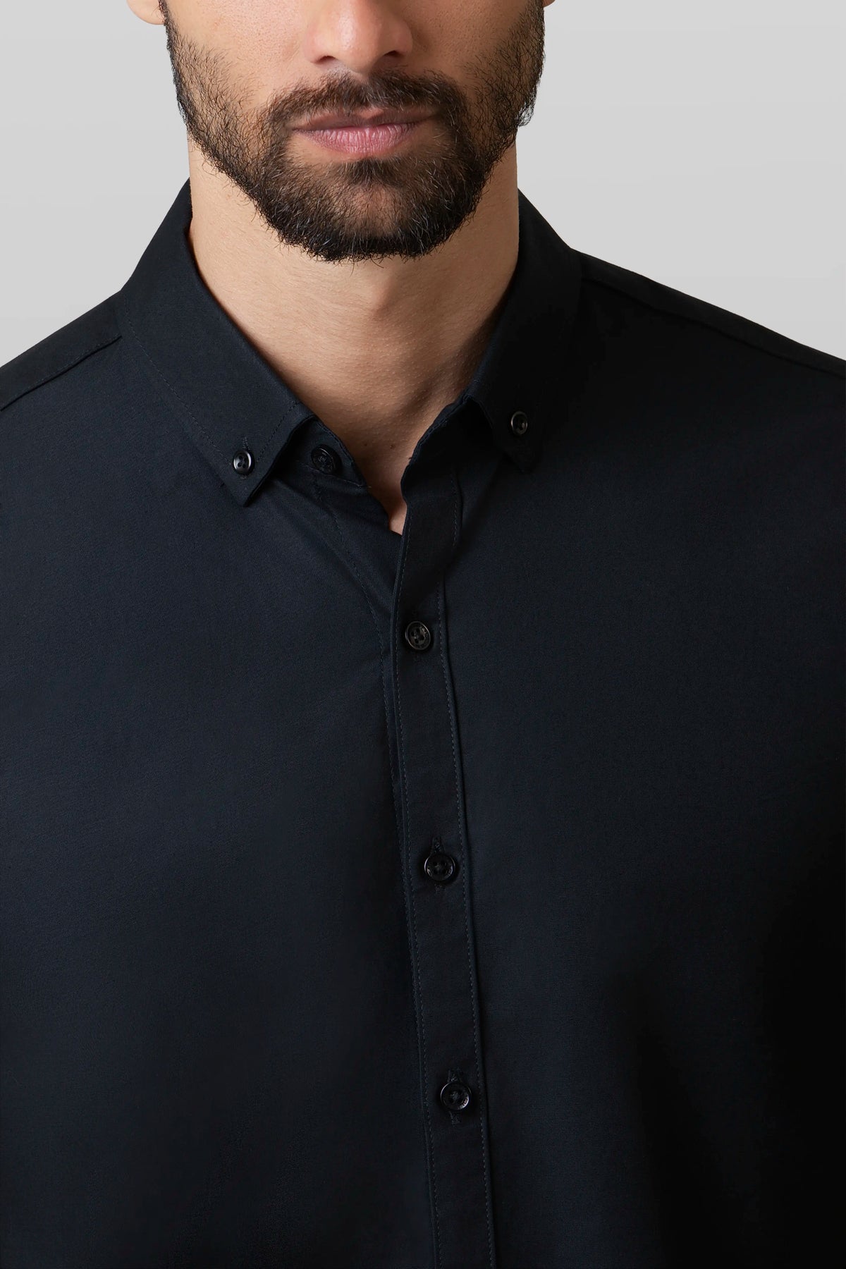 CAMISA MANGA CORTA COLOR NEGRO