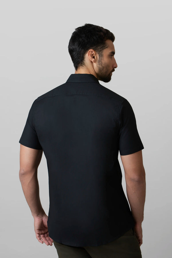 CAMISA MANGA CORTA COLOR NEGRO