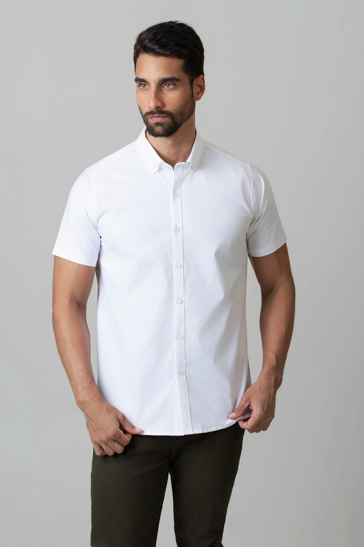 CAMISA MANGA CORTA COLOR BLANCO