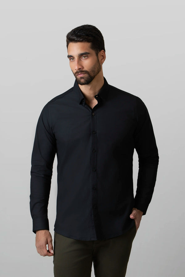 CAMISA MANGA LARGA COLOR NEGRO
